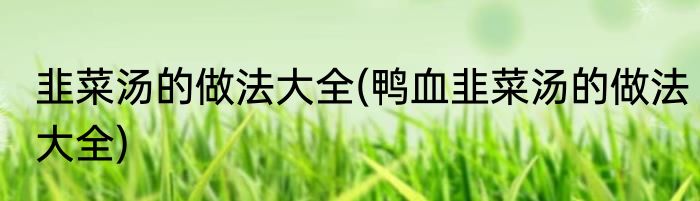 韭菜汤的做法大全(鸭血韭菜汤的做法大全)