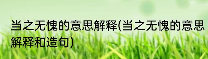 当之无愧的意思解释(当之无愧的意思解释和造句)