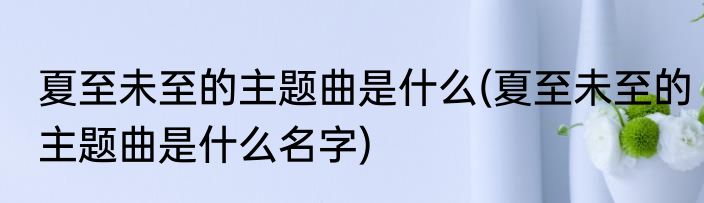 夏至未至的主题曲是什么(夏至未至的主题曲是什么名字)