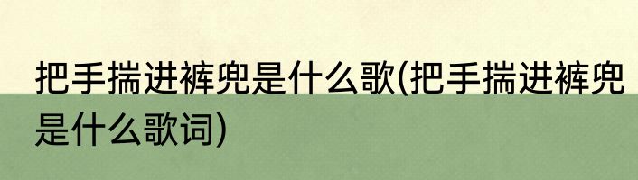把手揣进裤兜是什么歌(把手揣进裤兜是什么歌词)
