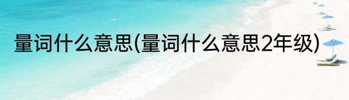 量词什么意思(量词什么意思2年级)