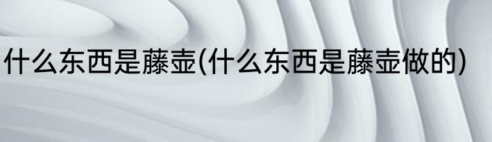 什么东西是藤壶(什么东西是藤壶做的)