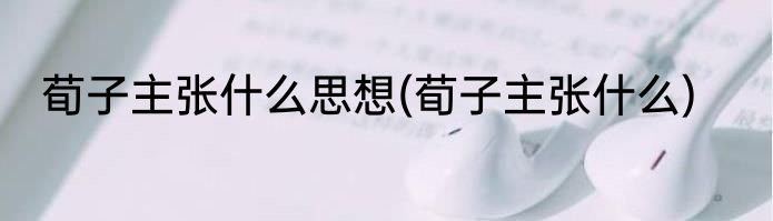 荀子主张什么思想(荀子主张什么)