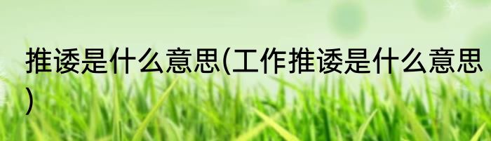 推诿是什么意思(工作推诿是什么意思)