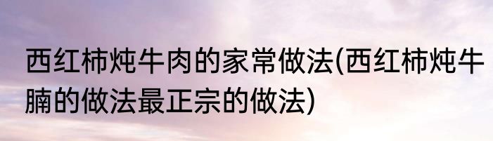 西红柿炖牛肉的家常做法(西红柿炖牛腩的做法最正宗的做法)