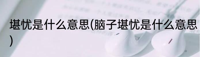 堪忧是什么意思(脑子堪忧是什么意思)