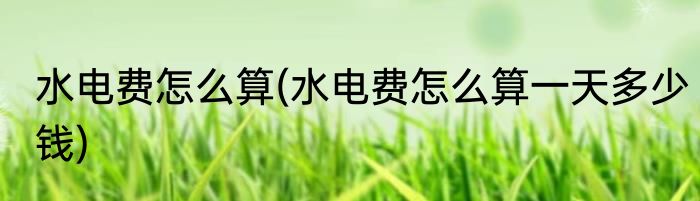水电费怎么算(水电费怎么算一天多少钱)