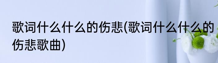 歌词什么什么的伤悲(歌词什么什么的伤悲歌曲)