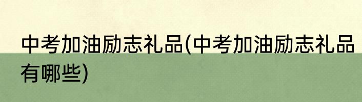 中考加油励志礼品(中考加油励志礼品有哪些)