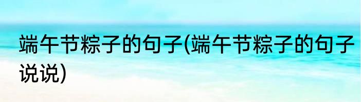 端午节粽子的句子(端午节粽子的句子说说)