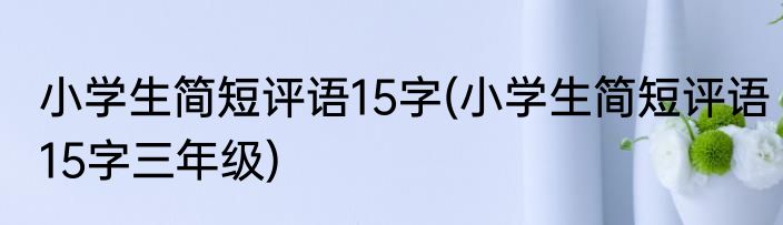 小学生简短评语15字(小学生简短评语15字三年级)