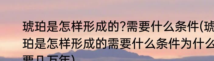 琥珀是怎样形成的?需要什么条件(琥珀是怎样形成的需要什么条件为什么要几万年)