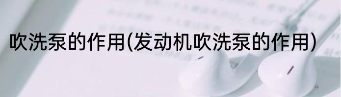 吹洗泵的作用(发动机吹洗泵的作用)