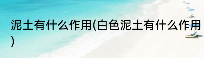 泥土有什么作用(白色泥土有什么作用)