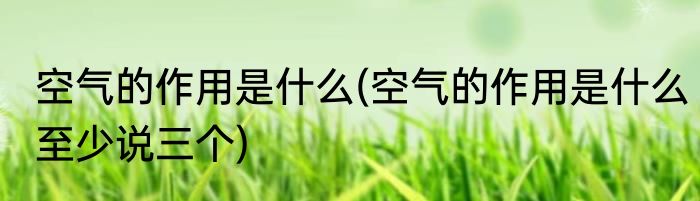 空气的作用是什么(空气的作用是什么至少说三个)