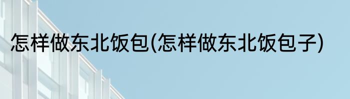 怎样做东北饭包(怎样做东北饭包子)