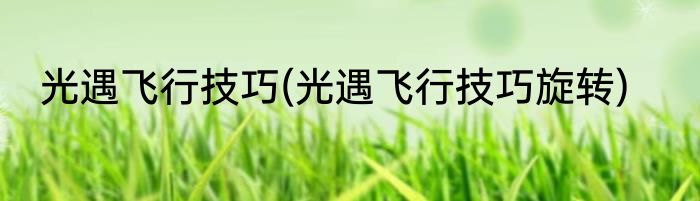 光遇飞行技巧(光遇飞行技巧旋转)