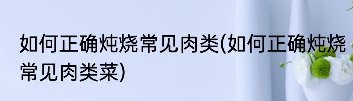 如何正确炖烧常见肉类(如何正确炖烧常见肉类菜)