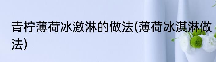 青柠薄荷冰激淋的做法(薄荷冰淇淋做法)