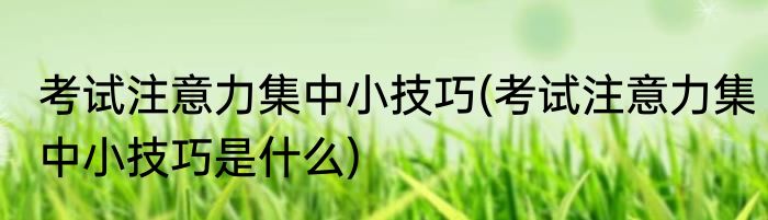 考试注意力集中小技巧(考试注意力集中小技巧是什么)