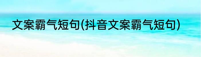 文案霸气短句(抖音文案霸气短句)