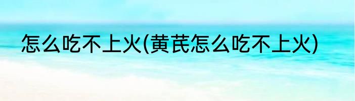 怎么吃不上火(黄芪怎么吃不上火)