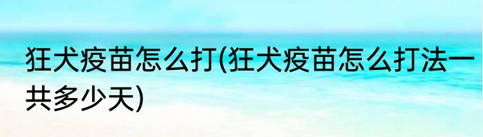 狂犬疫苗怎么打(狂犬疫苗怎么打法一共多少天)