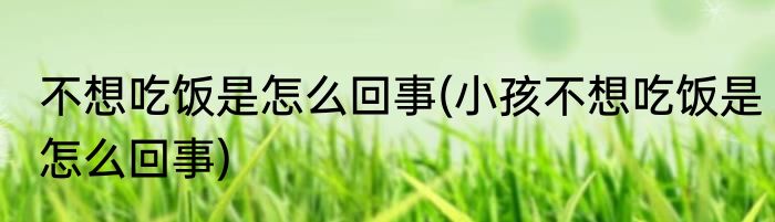 不想吃饭是怎么回事(小孩不想吃饭是怎么回事)