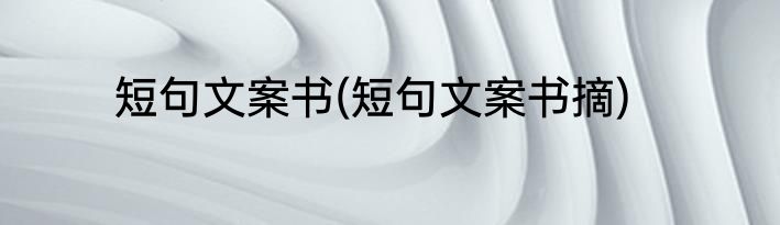 短句文案书(短句文案书摘)