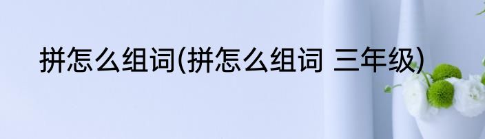 拼怎么组词(拼怎么组词 三年级)