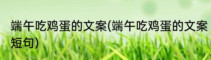 端午吃鸡蛋的文案(端午吃鸡蛋的文案短句)