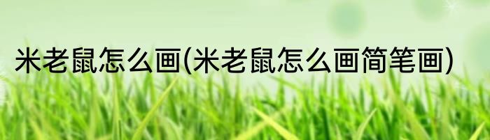 米老鼠怎么画(米老鼠怎么画简笔画)