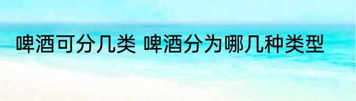 啤酒可分几类 啤酒分为哪几种类型