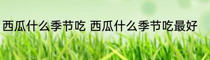 西瓜什么季节吃 西瓜什么季节吃最好