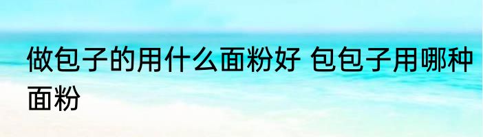 做包子的用什么面粉好 包包子用哪种面粉