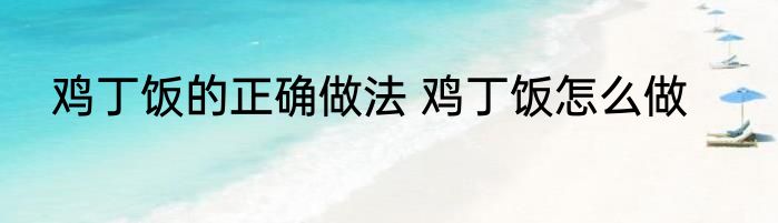 鸡丁饭的正确做法 鸡丁饭怎么做