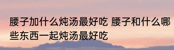 腰子加什么炖汤最好吃 腰子和什么哪些东西一起炖汤最好吃