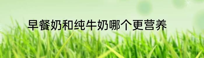 早餐奶和纯牛奶哪个更营养