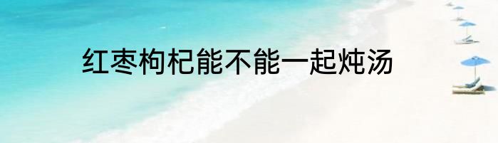 红枣枸杞能不能一起炖汤