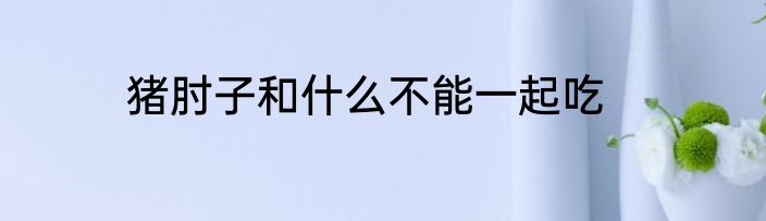 猪肘子和什么不能一起吃
