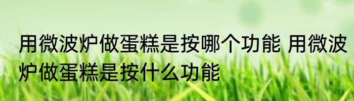 用微波炉做蛋糕是按哪个功能 用微波炉做蛋糕是按什么功能