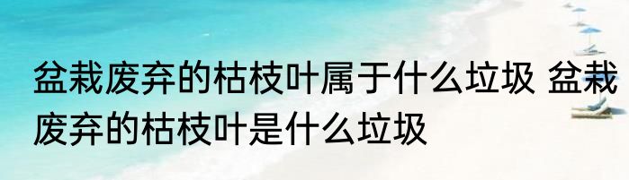 盆栽废弃的枯枝叶属于什么垃圾 盆栽废弃的枯枝叶是什么垃圾