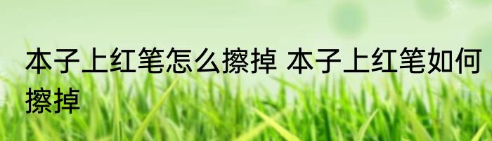 本子上红笔怎么擦掉 本子上红笔如何擦掉