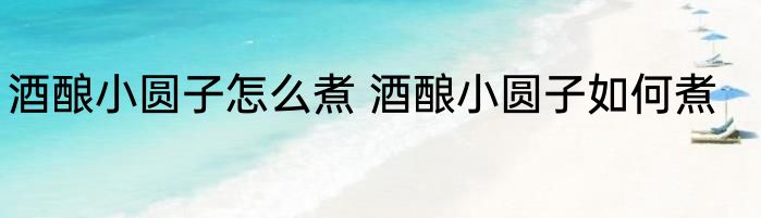 酒酿小圆子怎么煮 酒酿小圆子如何煮