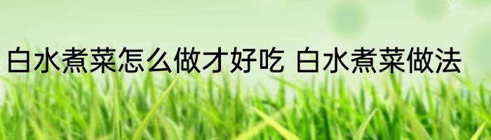 白水煮菜怎么做才好吃 白水煮菜做法