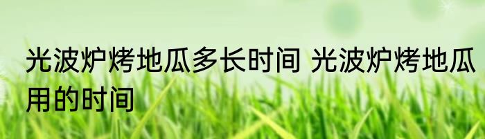 光波炉烤地瓜多长时间 光波炉烤地瓜用的时间