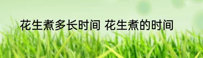 花生煮多长时间 花生煮的时间