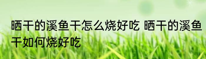 晒干的溪鱼干怎么烧好吃 晒干的溪鱼干如何烧好吃