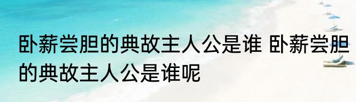 卧薪尝胆的典故主人公是谁 卧薪尝胆的典故主人公是谁呢