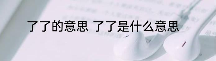 了了的意思 了了是什么意思